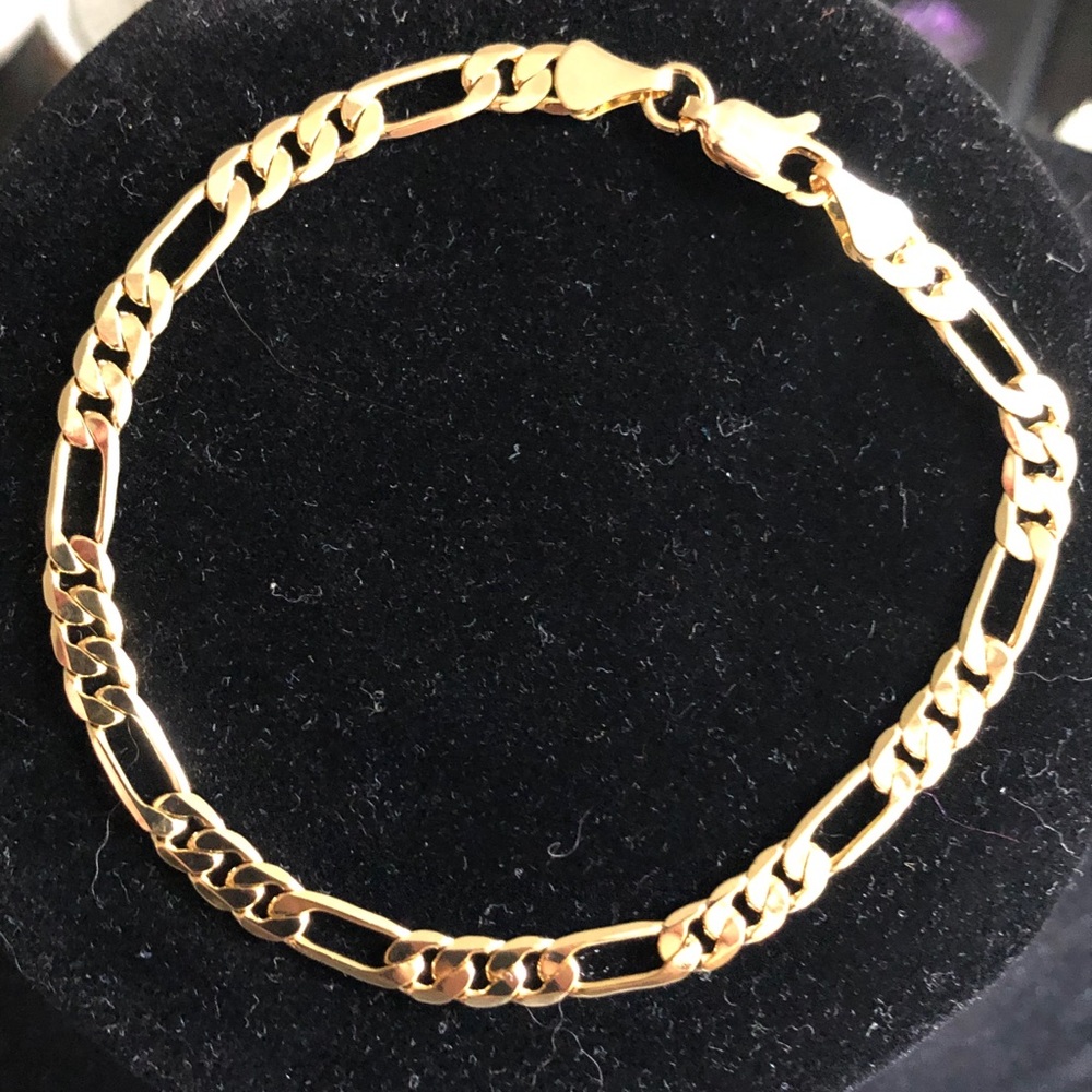 14k gold filled figaro bracelet stamped